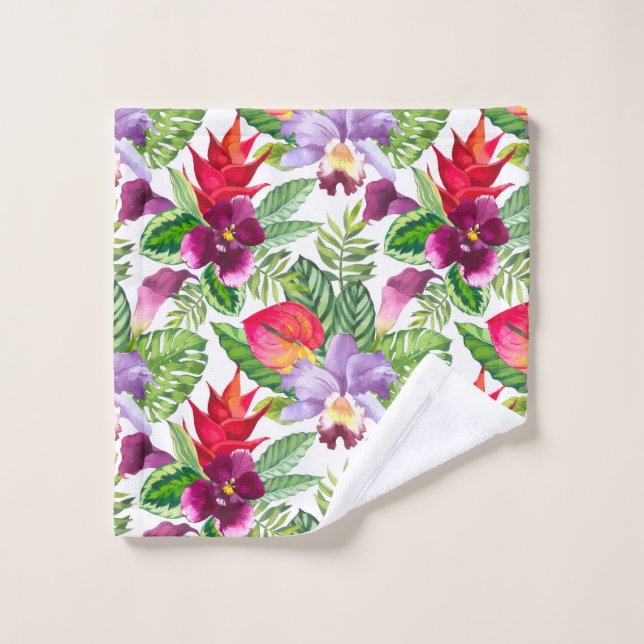 Hawaiian orchid bath towel set (Toallita)
