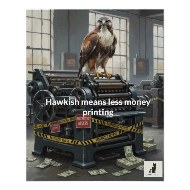 Hawkish significa menos impresión de dinero (Anverso)