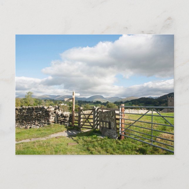 Hawkshead Cumbria Inglaterra Tarjeta Poster Plaque (Anverso)