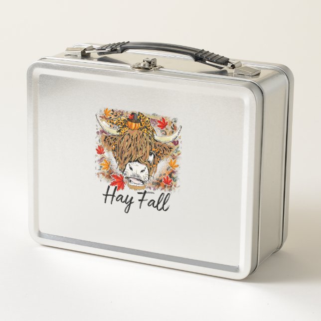 Hay Fall Highland Cow Leopard Acción de Gracias He (Anverso)