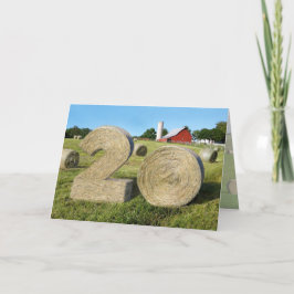 "¡Hay! ¡Feliz 20!" tarjeta de felicitación con Hay
