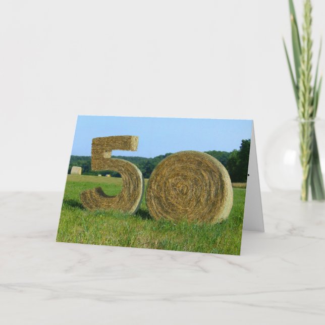 "¡Hay! ¡Feliz 50!" tarjeta de felicitación con Hay (Anverso)