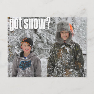 "¿Hay nieve?" Tarjeta postal de vacaciones - 2 Fot