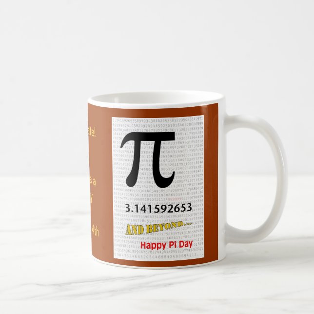Hay pi día el 14 de marzo feliz, taza (Derecha)