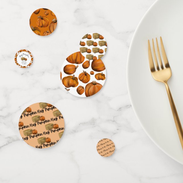 Hay Pumpkin Baby Shower Table Confetti (Grupo)