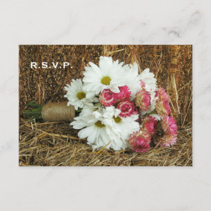 Hay Wedding RSVP - Daisy y Bouquet rosa