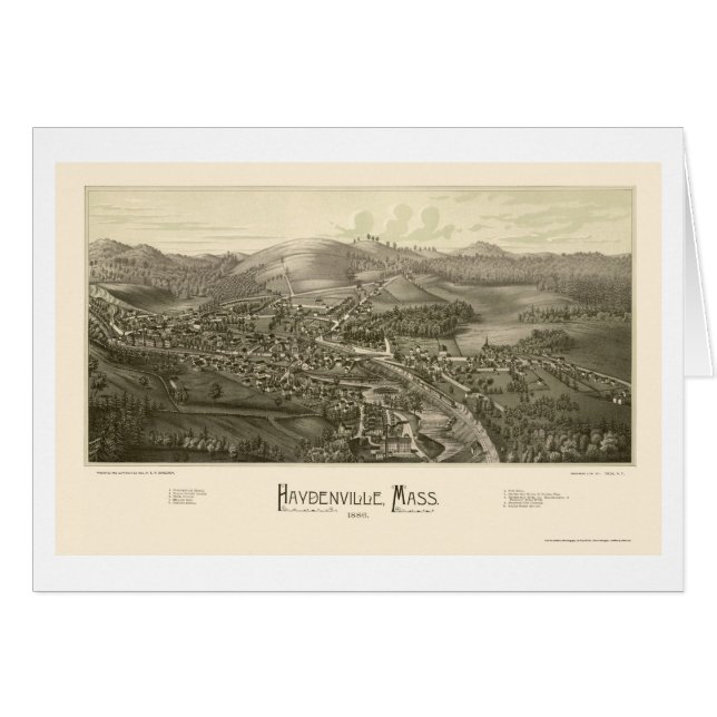 Haydenville, mapa panorámico de las MAMÁES - 1886 (Anverso (Horizontal))