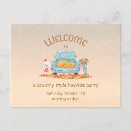 Hayride Country lleva la tarjeta postal de invitac