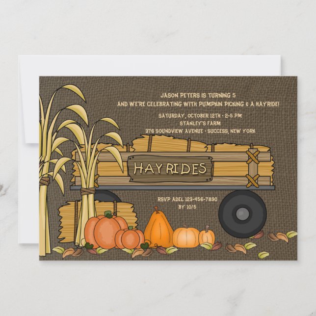 Hayrides para la invitación de la venta (Anverso)