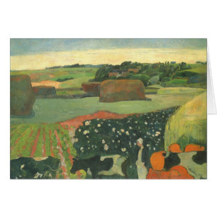 Haystacks en Bretaña por Paul Gauguin, arte vintag