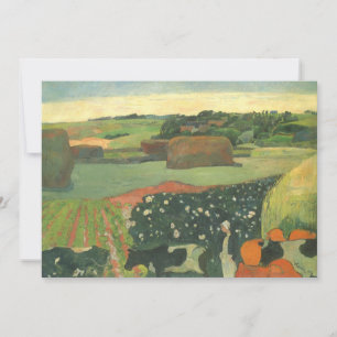 Haystacks en Bretaña por Paul Gauguin, arte vintag