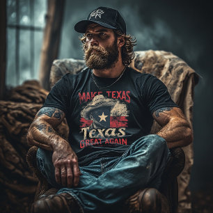 Haz Grande a Texas de Nuevo Camiseta Vaquera Bande