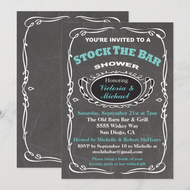 Haz la reserva de la invitación a la ducha de boda (Anverso / Reverso)