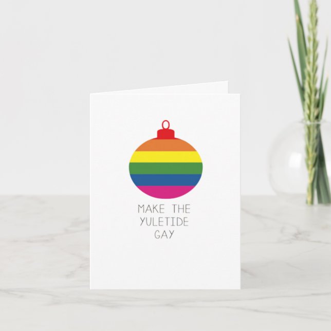 Haz la tarjeta gay de Yuletide (Anverso)