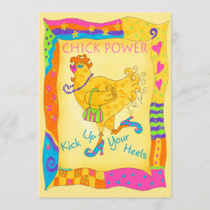 Haz Patear tus tacones Chick Power Invitación
