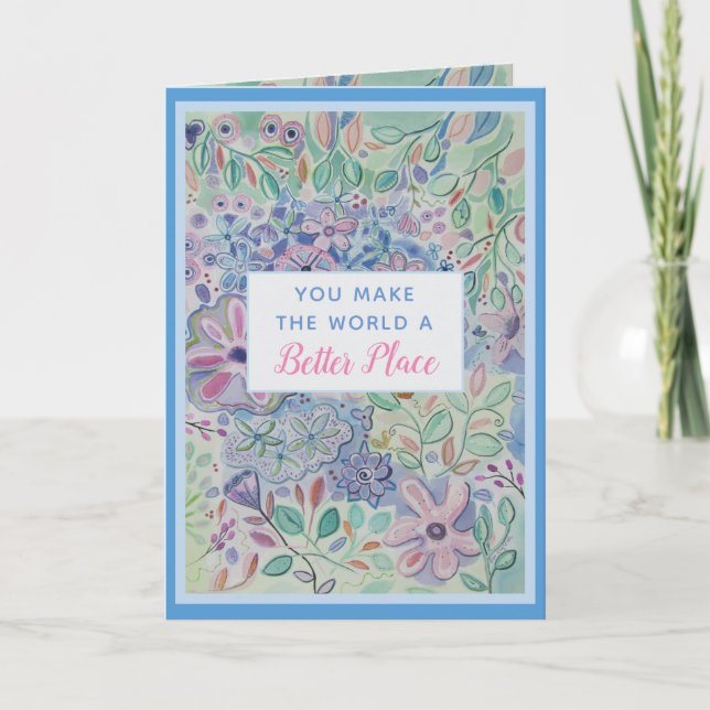 Haz que el mundo sea mejor gracias tarjeta (Anverso)