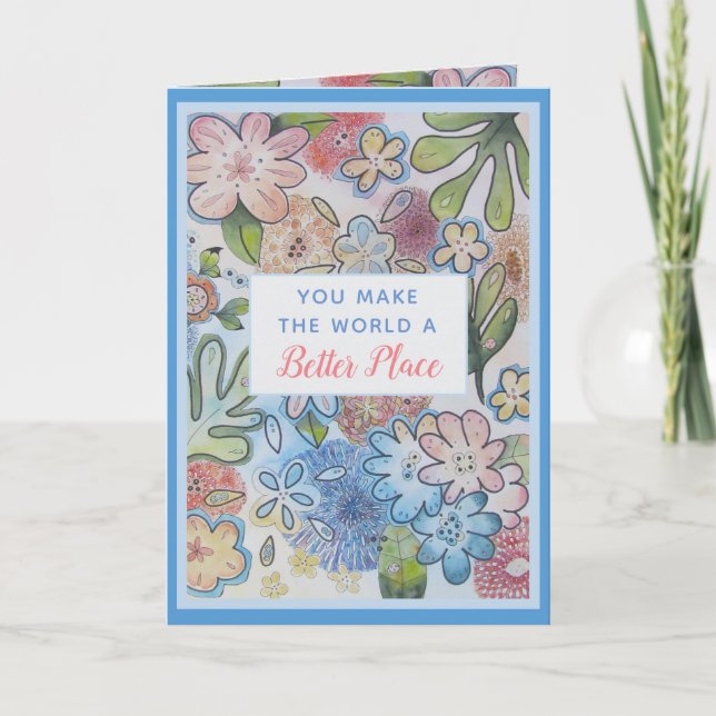 Haz que el mundo sea mejor gracias tarjeta (Anverso)