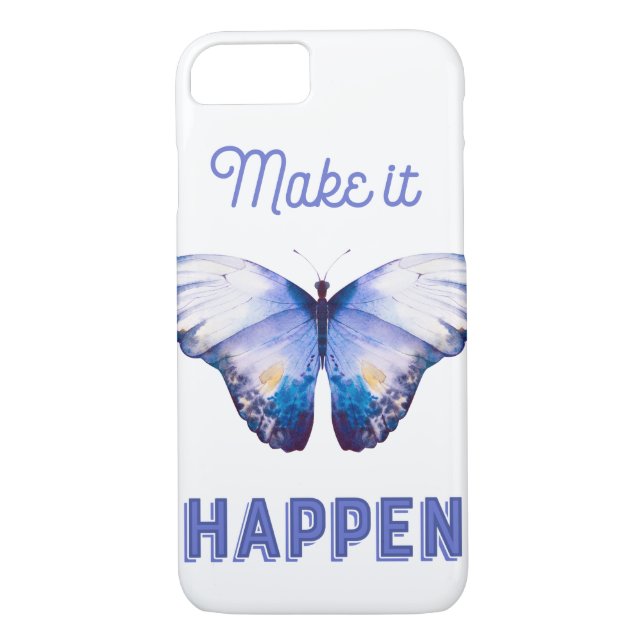 Haz Que Suceda Ipone Funda 7 Con Mariposa Azul (Reverso)