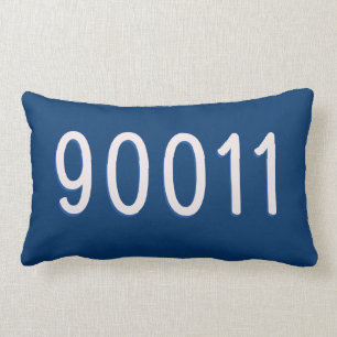 Haz tu propia almohada de código postal azul marin