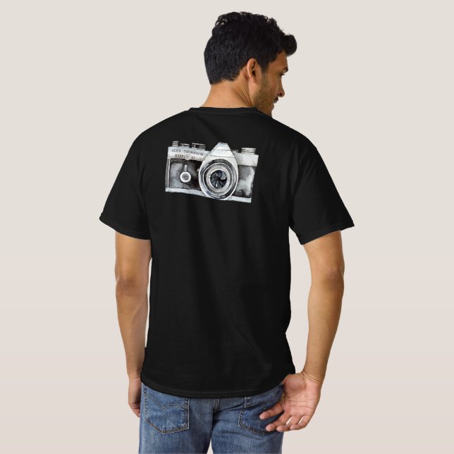 Haz tu propia cámara fotográfica con camiseta (Reverso completo)