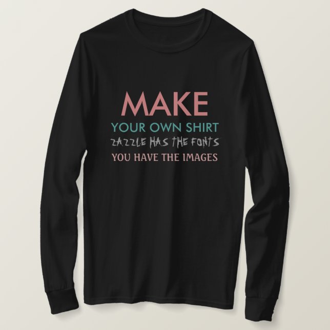 Haz tu propia camisa de manga larga, de mujer (osc (Anverso del diseño)