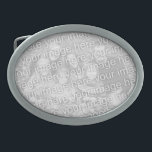 Haz tu propia hebilla de correa de fotos<br><div class="desc">¡Crea tu hebilla de cinturón única y personalizada! Reemplace la imagen de previsualización con su propia foto o texto y haga un regalo único de cinturón o personalizado para sus amigos. Utilice la herramienta de diseño de Zazzle y reemplace fácilmente la plantilla de imagen por la propia. También puede agregar...</div>