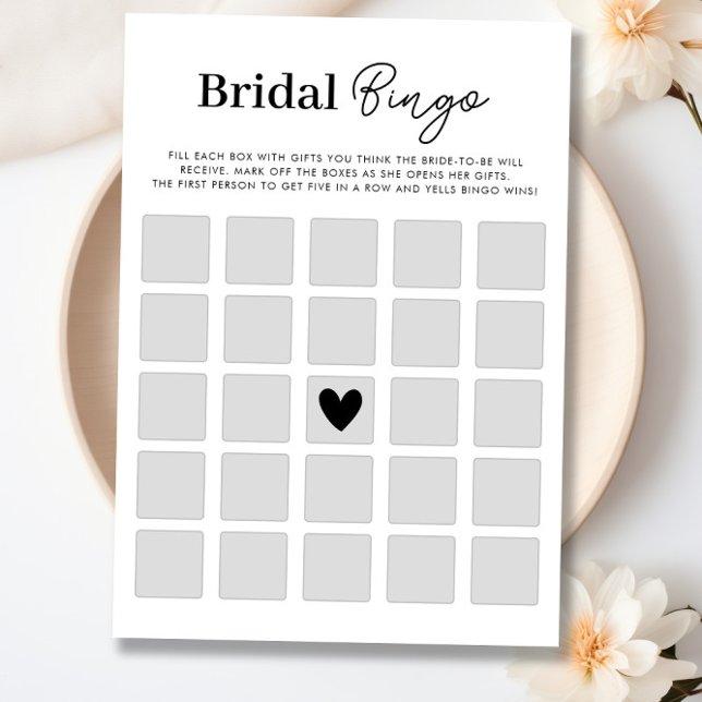 Haz tu propia tarjeta de juego de Bingo de Ducha B (Make Your Own Bridal Shower Bingo Game Card)
