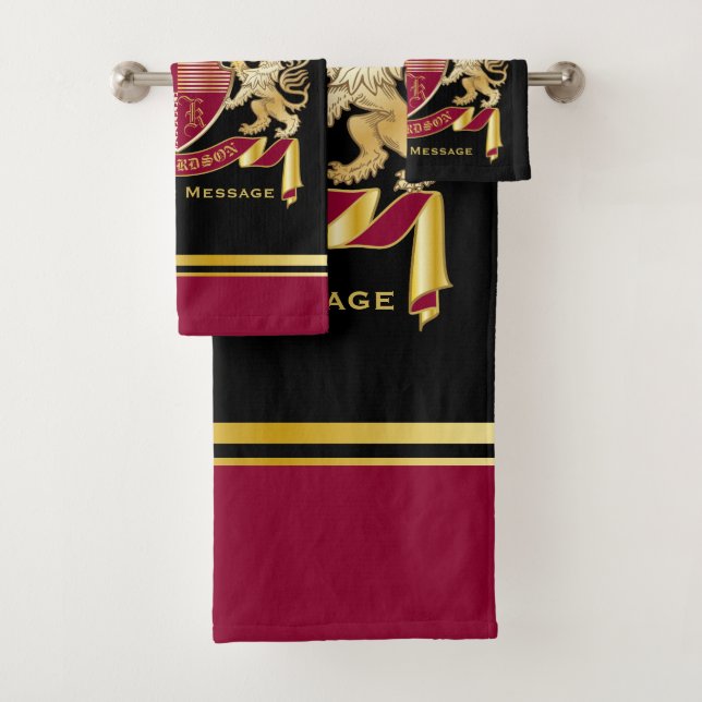 Haz tu propio escudo de armas rojo León de Oro (In situ)