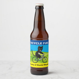 Haz tu propio gato con etiqueta de cerveza en bici