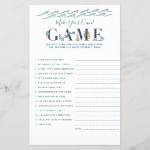 Haz tu propio juego bajo el volante de Baby Shower