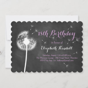 ¡Haz un deseo! Invitación a los 18 Años (púrpura)