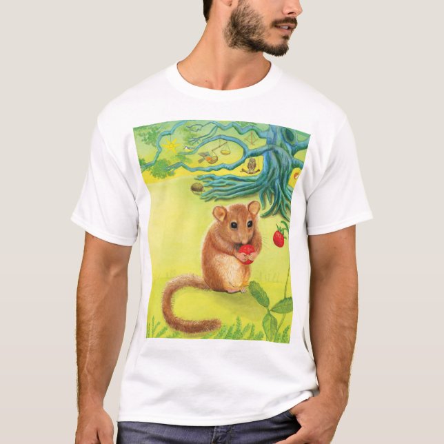 Hazel Dormouse comiendo una camiseta de fresa salv (Anverso)