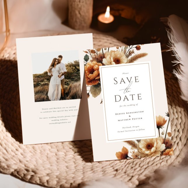 Hazelwood Fall Floral Wedding Save the Date (Subido por el creador)
