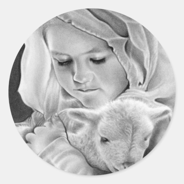 He Aquí El Cordero De Dios Pegatina (Anverso)