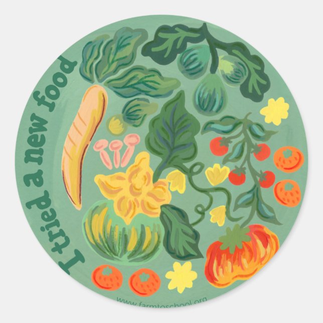 "He Intentado Una Nueva Comida" Hoja De Pegatinas  (Anverso)