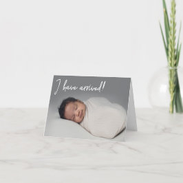 He llegado el anuncio de nacimiento de foto bebé