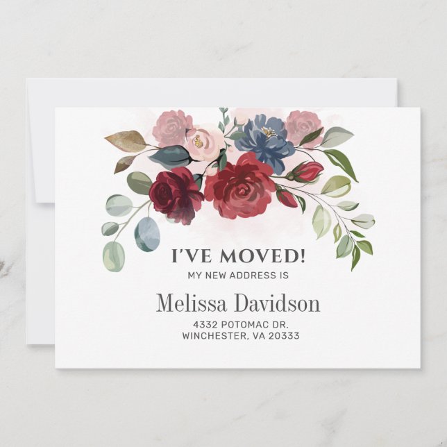 He movido la Invitación botánica floral de Borgoña (Anverso)