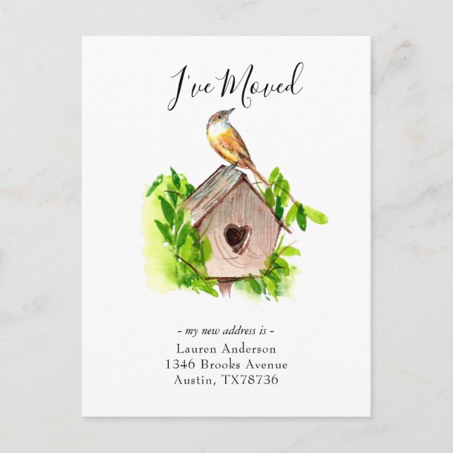 He movido la invitación de la casa de pájaros (Anverso)