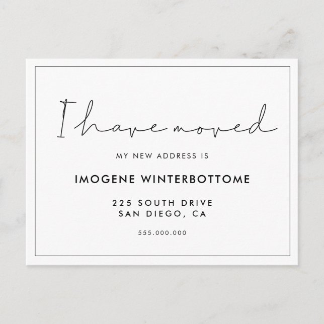 He movido la invitación minimalista manuscrita (Anverso)