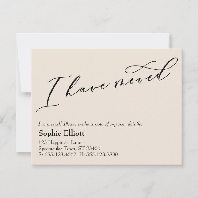 He Movido Nueva Invitación De Crema De Direcciones (Anverso)