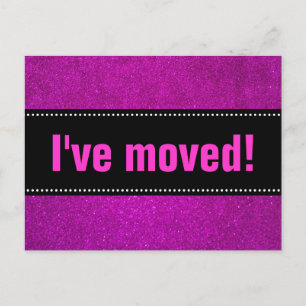 He movido postales purpurina negro y falso rosa