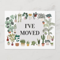 He Movido Tarjeta de Anuncio de Mudanza de Plantas