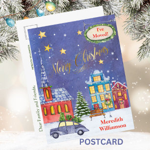He Movido Tarjeta Postal Navidad Pueblo