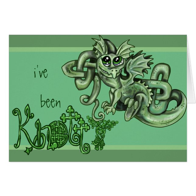 He sido Knotty~ lil Dragon Celtic Knot Card (Anverso (Horizontal))