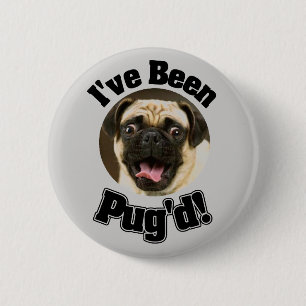 He sido Pug'd - botón divertido del barro amasado