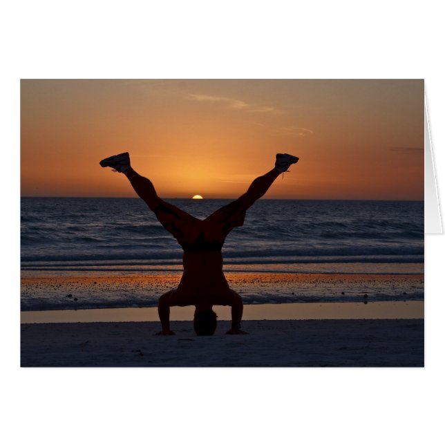 Headstand de la puesta del sol (Anverso (Horizontal))