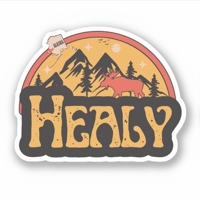 Healy, Pegatina de Alaska (Anverso)