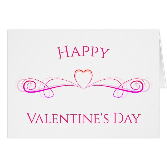 Heart Art Happy Valentine Day Card (Anverso (Horizontal))