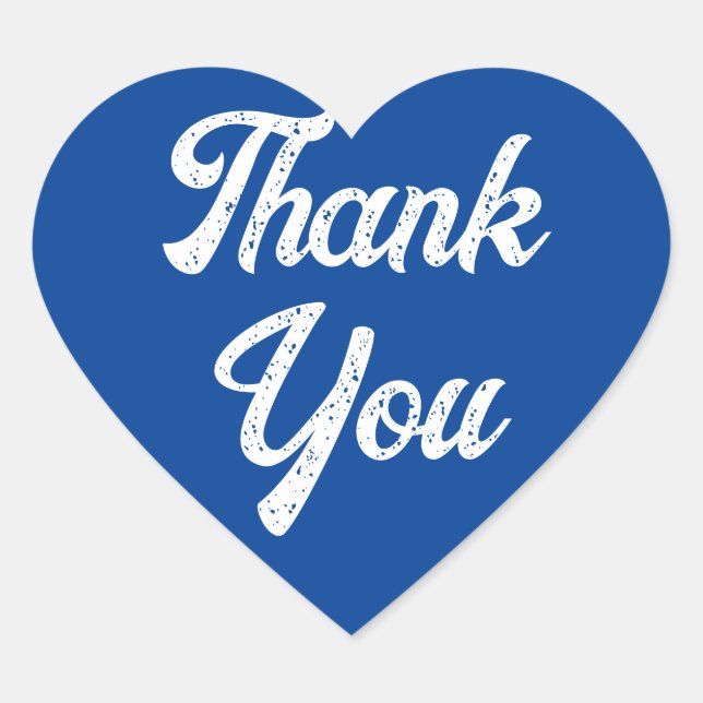 Heart Blue Gracias Pegatina (Anverso)
