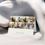 Heart Calligraphy 13 Photo Happy Birthday<br><div class="desc">Celebra un cumpleaños de una manera verdaderamente especial con esta tarjeta de saludo exquisitamente personalizada, diseñada para hacer que su día sea tan único como lo son. El frente presenta un vibrante collage de ocho preciadas fotos, capturando los recuerdos y momentos que definen tu vínculo. Debajo del collage, el saludo...</div>